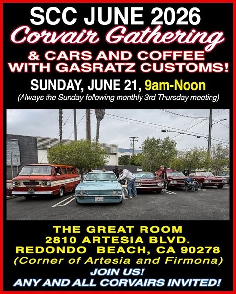 Corvair Gathering Car Show flyer June 2026